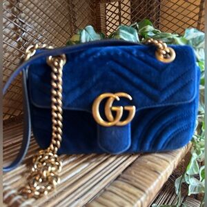 Blue Velvet Gucci Marmont